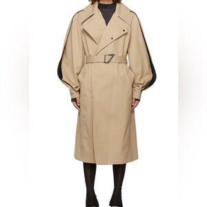 Thierry Mugler Beige Trench Coat with Belted Waist